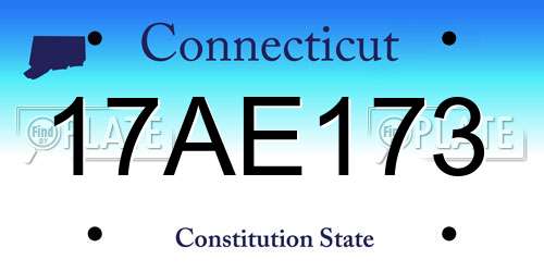 17AE173 Connecticut License Plate