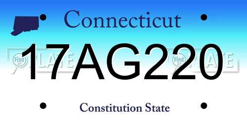 17AG220 Connecticut License Plate