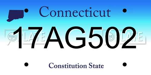 17AG502 Connecticut License Plate