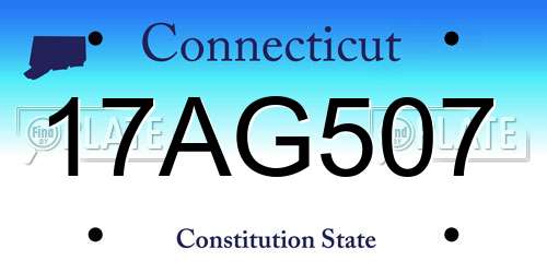 17AG507 Connecticut License Plate