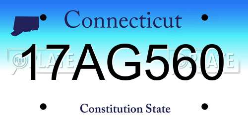 17AG560 Connecticut License Plate