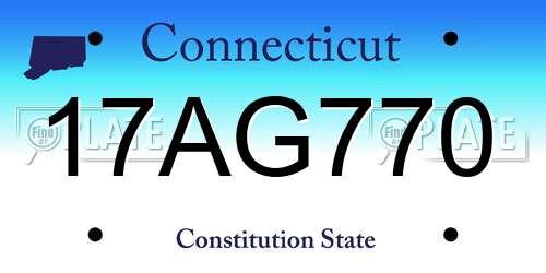 17AG770 Connecticut License Plate
