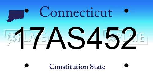 17AS452 Connecticut License Plate