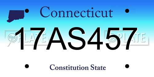 17AS457 Connecticut License Plate