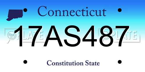 17AS487 Connecticut License Plate