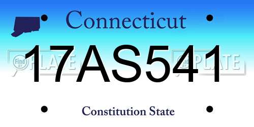 17AS541 Connecticut License Plate