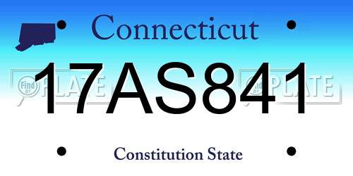 17AS841 Connecticut License Plate