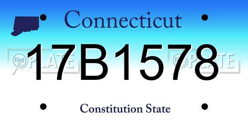 17B1578 Connecticut License Plate