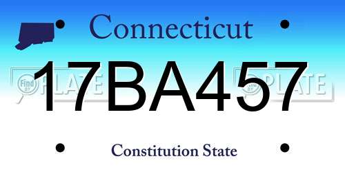 17BA457 Connecticut License Plate