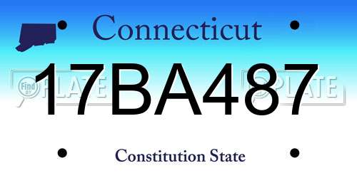 17BA487 Connecticut License Plate