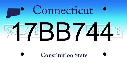 17BB744 Connecticut License Plate