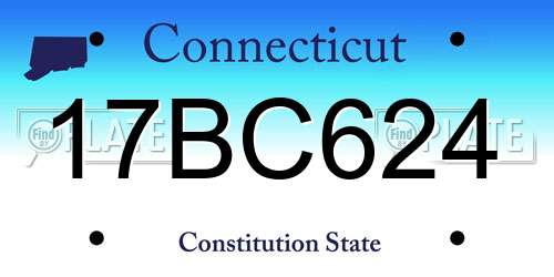 17BC624 Connecticut License Plate