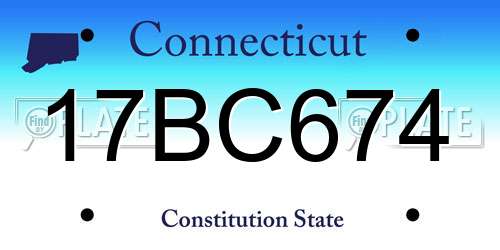 17BC674 Connecticut License Plate