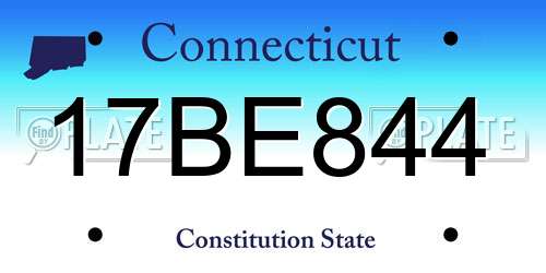 17BE844 Connecticut License Plate