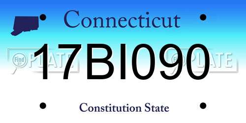 17BI090 Connecticut License Plate