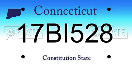 17BI528 Connecticut License Plate