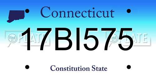 17BI575 Connecticut License Plate