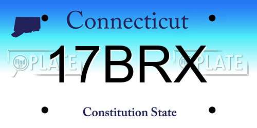 17BRX Connecticut License Plate