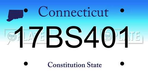 17BS401 Connecticut License Plate