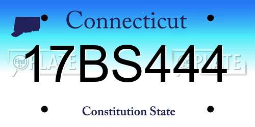 17BS444 Connecticut License Plate