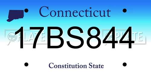 17BS844 Connecticut License Plate