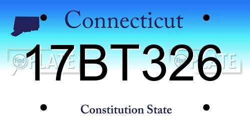 17BT326 Connecticut License Plate