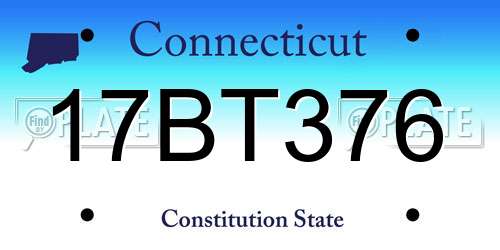 17BT376 Connecticut License Plate