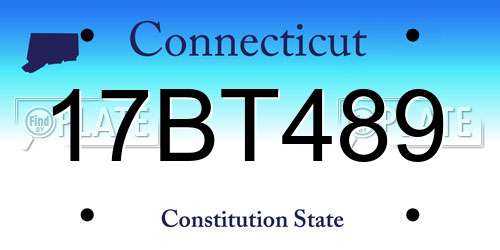 17BT489 Connecticut License Plate