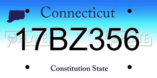 17BZ356 Connecticut License Plate