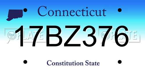 17BZ376 Connecticut License Plate