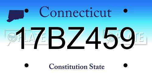 17BZ459 Connecticut License Plate