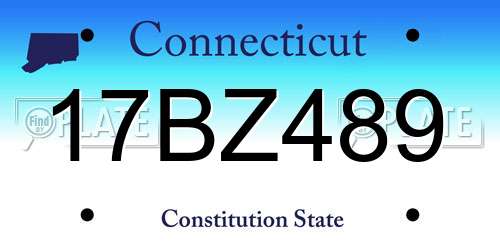 17BZ489 Connecticut License Plate