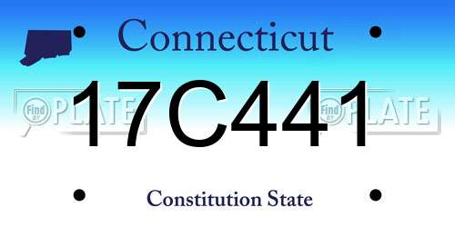17C441 Connecticut License Plate