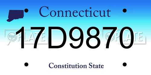 17D9870 Connecticut License Plate