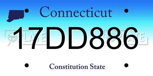 17DD886 Connecticut License Plate