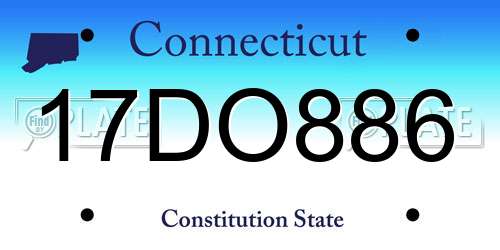 17DO886 Connecticut License Plate