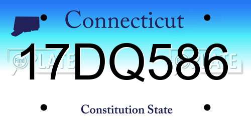 17DQ586 Connecticut License Plate