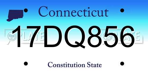 17DQ856 Connecticut License Plate