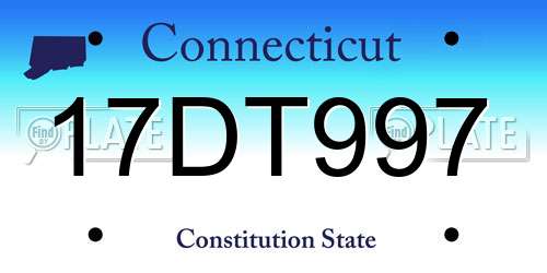 17DT997 Connecticut License Plate