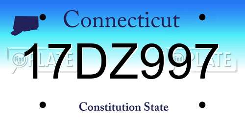 17DZ997 Connecticut License Plate