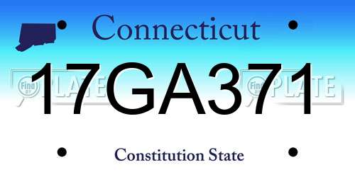 17GA371 Connecticut License Plate