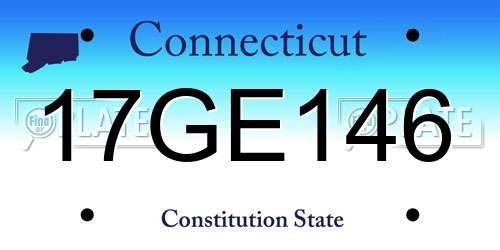 17GE146 Connecticut License Plate