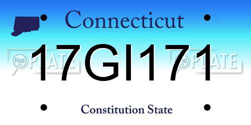 17GI171 Connecticut License Plate