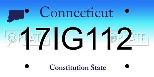 17IG112 Connecticut License Plate