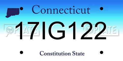 17IG122 Connecticut License Plate