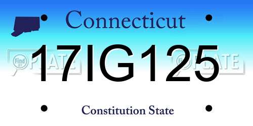 17IG125 Connecticut License Plate