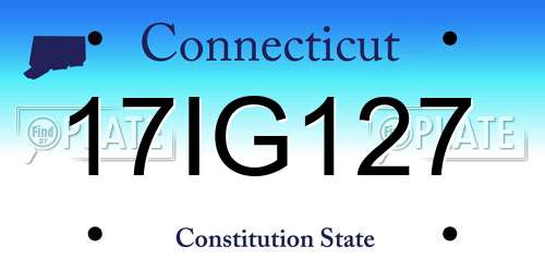 17IG127 Connecticut License Plate