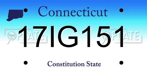 17IG151 Connecticut License Plate