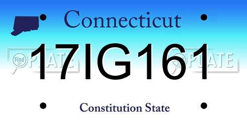 17IG161 Connecticut License Plate