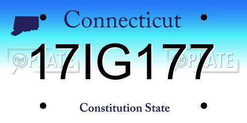 17IG177 Connecticut License Plate